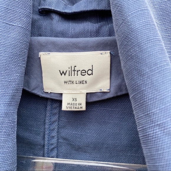 Wilfred Aritzia Chevalier Linen Blend Open Front Jacket XS - Picture 3 of 6